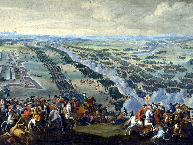 Русская армия гонит шведов под Полтавой. Фрагмент диорамы, посвященной Полтавской битве.